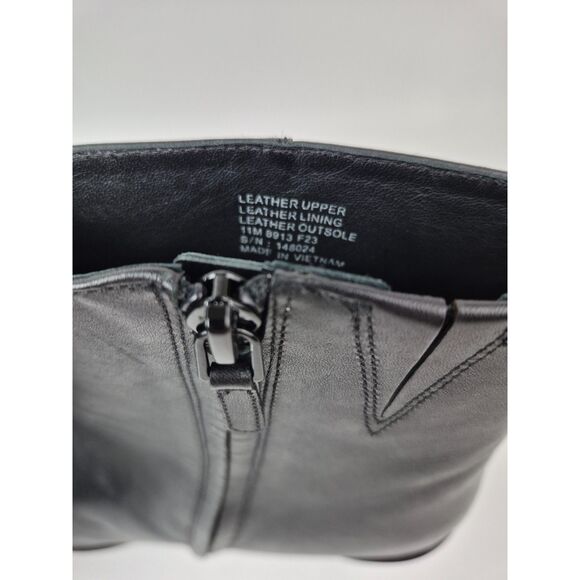 Tory Burch Women's Black Brooke Stamped Heel Leather Booties Size 11 M - Picture 7 of 7